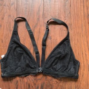 Black racer back bralette